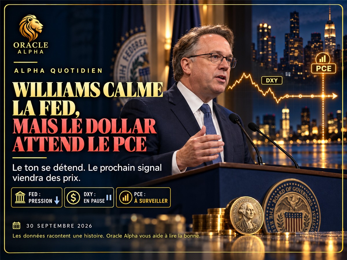 Alpha Quotidien : Williams calme la Fed, mais le dollar attend le PCE