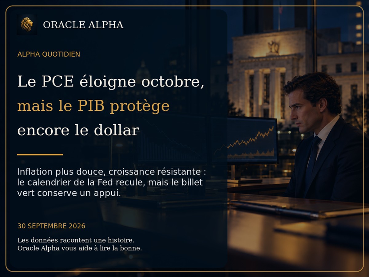 Le PCE éloigne octobre, mais le PIB protège encore le dollar